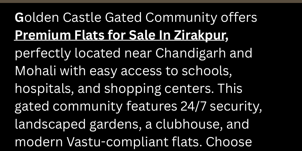 Golden Castle Gated Community Premium Flats for Sale in Zirakpu.pdf by Golden Castle Zirakpur - Infogram
