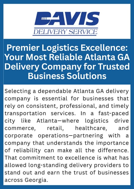 Premier Logistics Excellence Your Most Reliable Atlanta GA Delivery Company for Trusted Business Solutions.pdf