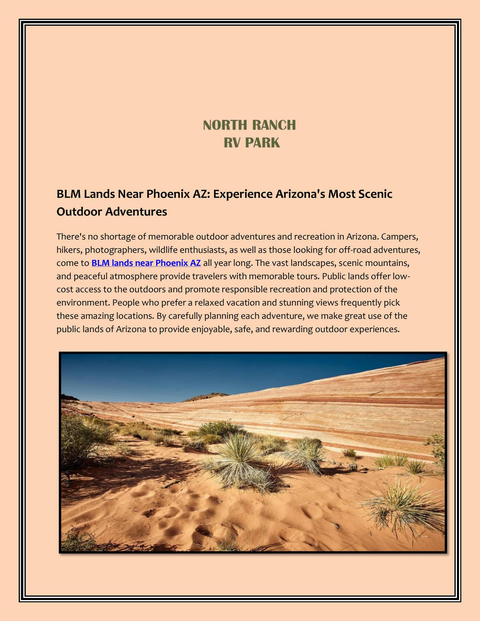 BLM Lands Near Phoenix AZ | North Ranch RV Park by North Ranch RV Park - Issuu
