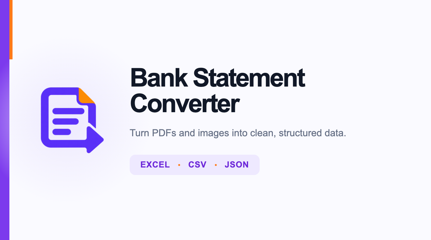 Bank Statement Converter – PDF to Excel & CSV